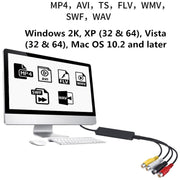 USB to RCA Cable 60+ Supports Vista 64 / Win 7 / Win 8 / Win 10 / Mac OS