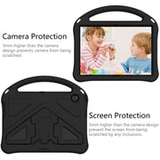 For Huawei MediaPad T3 10 EVA Flat Anti Falling Protective Case Shell with Holder(Black)