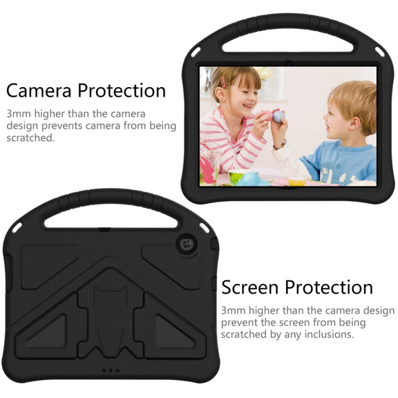 For Huawei MediaPad T3 10 EVA Flat Anti Falling Protective Case Shell with Holder(Black)