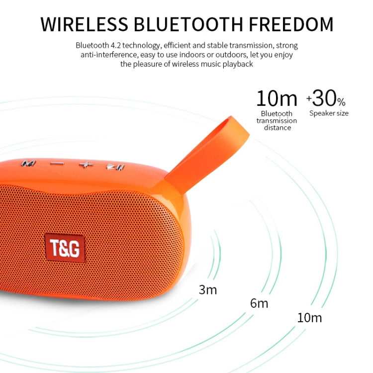 T&G TG173 TWS Subwoofer Bluetooth Speaker With Braided Cord, Support USB / AUX / TF Card / FM(Green)