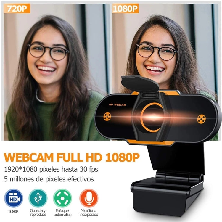 312 1080P HD USB 2.0 PC Desktop Camera Webcam with Mic, Cable Length: about 1.3m, Configuration:Regular