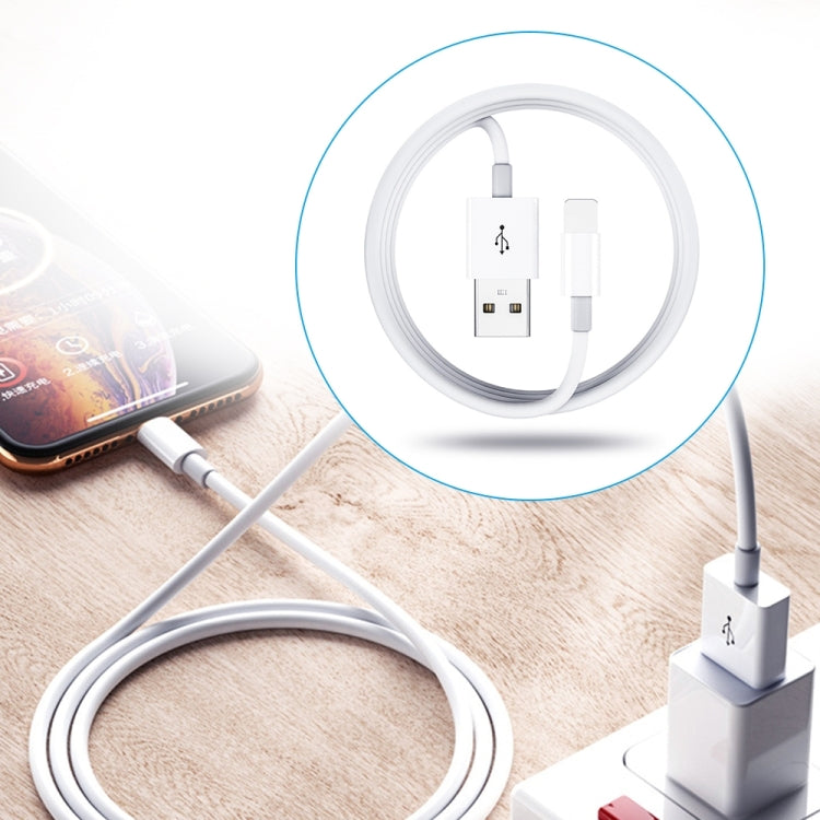 Dual USB Portable Travel Charger + 1 Meter USB to 8 Pin Data Cable, US Plug(White)