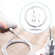 Dual USB Portable Travel Charger + 1 Meter USB to 8 Pin Data Cable, US Plug(White)