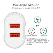 Dual USB Portable Travel Charger + 1 Meter USB to 8 Pin Data Cable, EU Plug(Black)