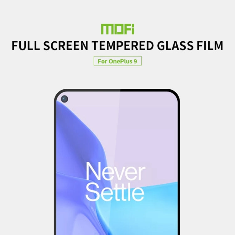 For OnePlus 9 MOFI 9H 2.5D Full Screen Tempered Glass Film(Black)