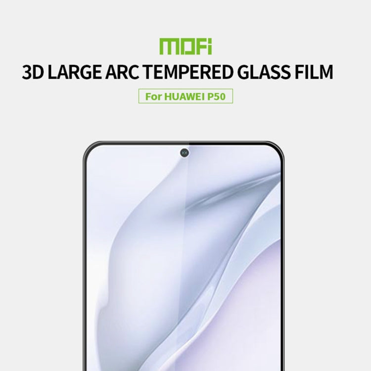 For Huawei P50 MOFI 9H 3D Explosion-proof Curved Screen Tempered Glass Film(Black)