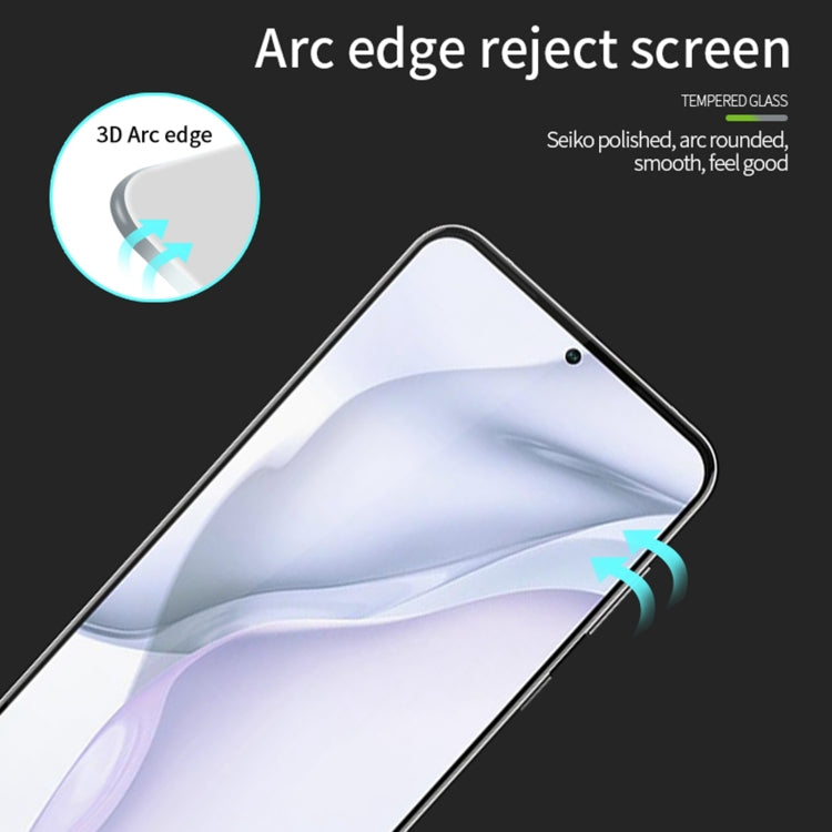 For Huawei P50 MOFI 9H 3D Explosion-proof Curved Screen Tempered Glass Film(Black)