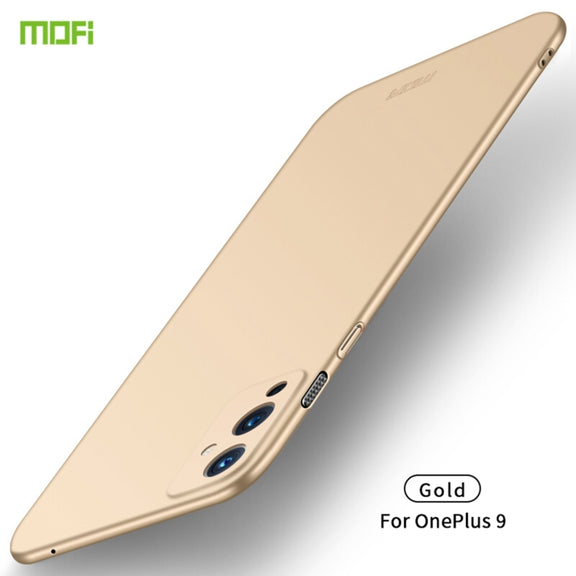 For OnePlus 9 MOFI Frosted PC Ultra-thin Hard Case(Gold)