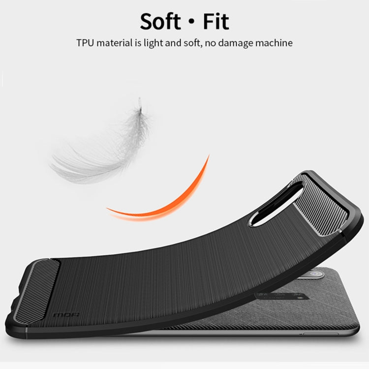 For Samsung Galaxy A02 / M02 MOFI Gentleness Series Brushed Texture Carbon Fiber Soft TPU Case(Black)
