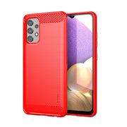 For Samsung Galaxy A32 4G(EU Version) MOFI Gentleness Series Brushed Texture Carbon Fiber Soft TPU Case(Red)