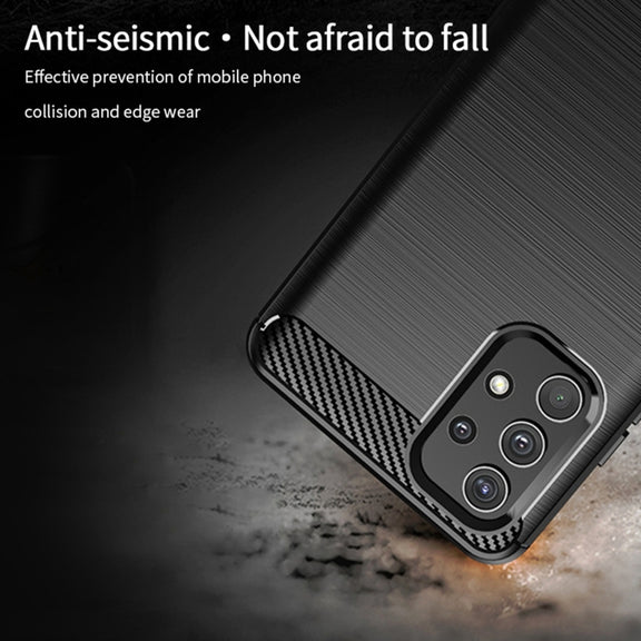 For Samsung Galaxy A32 4G(US Version) MOFI Gentleness Series Brushed Texture Carbon Fiber Soft TPU Case(Black)
