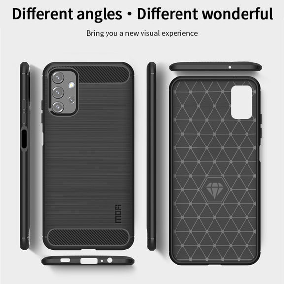 For Samsung Galaxy A32 5G MOFI Gentleness Series Brushed Texture Carbon Fiber Soft TPU Case(Grey)