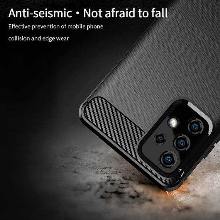 For Samsung Galaxy A52 5G/4G MOFI Gentleness Series Brushed Texture Carbon Fiber Soft TPU Case(Blue)