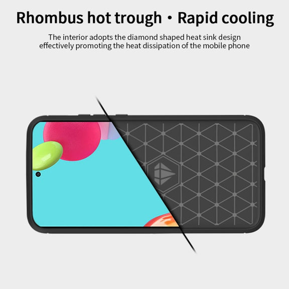 For Samsung Galaxy A52 5G/4G MOFI Gentleness Series Brushed Texture Carbon Fiber Soft TPU Case(Blue)
