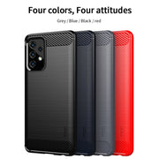For Samsung Galaxy A52 5G/4G MOFI Gentleness Series Brushed Texture Carbon Fiber Soft TPU Case(Blue)