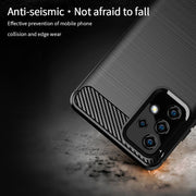 For Samsung Galaxy A52 5G/4G MOFI Gentleness Series Brushed Texture Carbon Fiber Soft TPU Case(Red)
