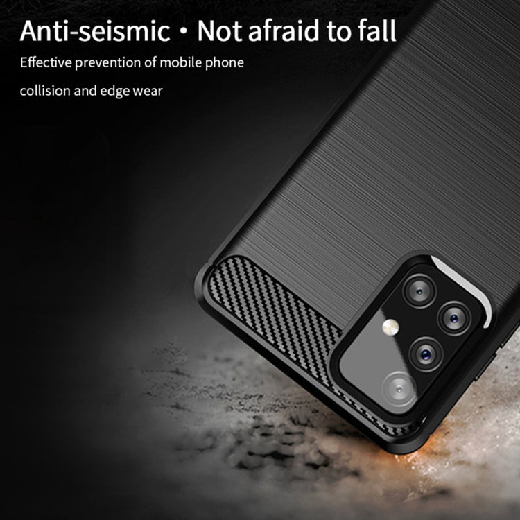 For Samsung Galaxy A72 5G/4G MOFI Gentleness Series Brushed Texture Carbon Fiber Soft TPU Case(Black)