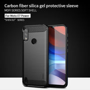 For Motorola Moto E7 Power MOFI Gentleness Series Brushed Texture Carbon Fiber Soft TPU Case(Gray)