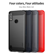For Motorola Moto E7 Power MOFI Gentleness Series Brushed Texture Carbon Fiber Soft TPU Case(Gray)