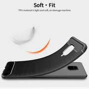 For Xiaomi Redmi Note 9s / Note 9 Pro / Note 9 Pro Max / Foco M2 Pro MOFI Gentleness Series Brushed Texture Carbon Fiber Soft TPU Case(Black)