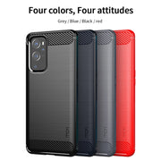For OnePlus 9 Pro MOFI Gentleness Series Brushed Texture Carbon Fiber Soft TPU Case(Grey)