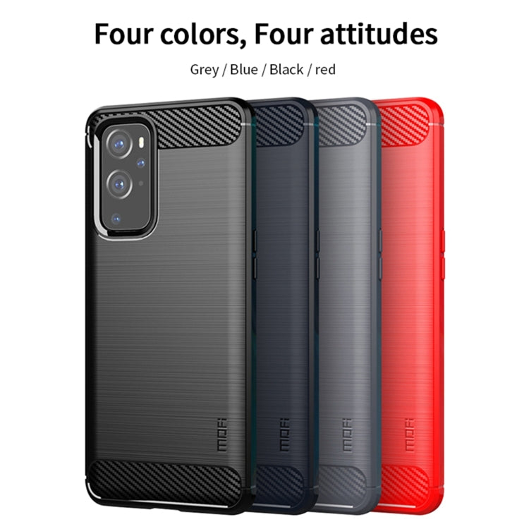 For OnePlus 9 Pro MOFI Gentleness Series Brushed Texture Carbon Fiber Soft TPU Case(Grey)