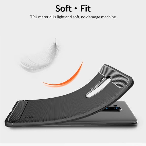 For OnePlus 8 Pro MOFI Gentleness Series Brushed Texture Carbon Fiber Soft TPU Case(Grey)
