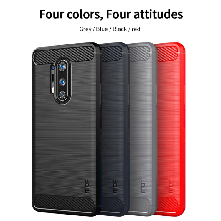 For OnePlus 8 Pro MOFI Gentleness Series Brushed Texture Carbon Fiber Soft TPU Case(Grey)
