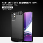 For OnePlus 8T MOFI Gentleness Series Brushed Texture Carbon Fiber Soft TPU Case(Grey)