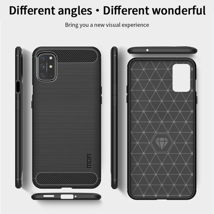 For OnePlus 8T MOFI Gentleness Series Brushed Texture Carbon Fiber Soft TPU Case(Grey)