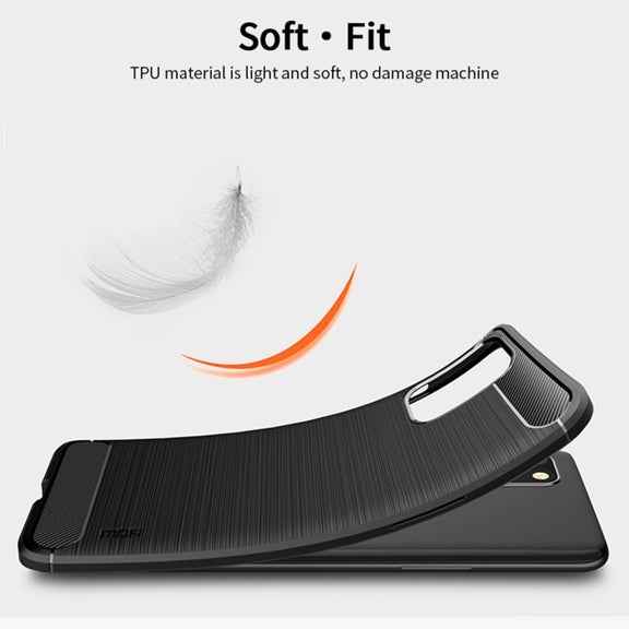 For OnePlus 8T MOFI Gentleness Series Brushed Texture Carbon Fiber Soft TPU Case(Red)