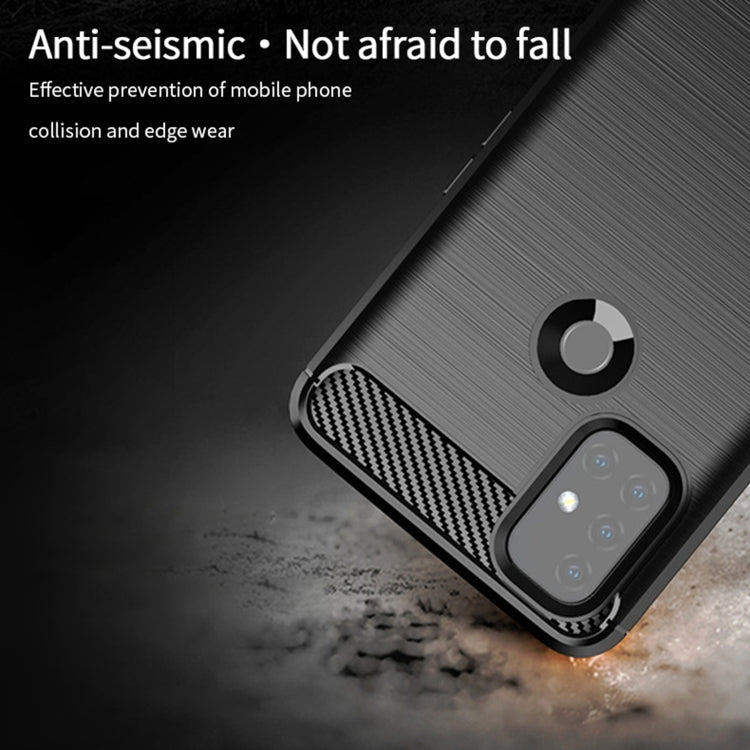 For OnePlus Nord N10 5G MOFI Gentleness Series Brushed Texture Carbon Fiber Soft TPU Case(Black)