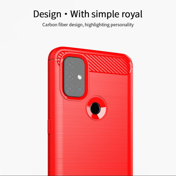 For OnePlus Nord N10 5G MOFI Gentleness Series Brushed Texture Carbon Fiber Soft TPU Case(Blue)