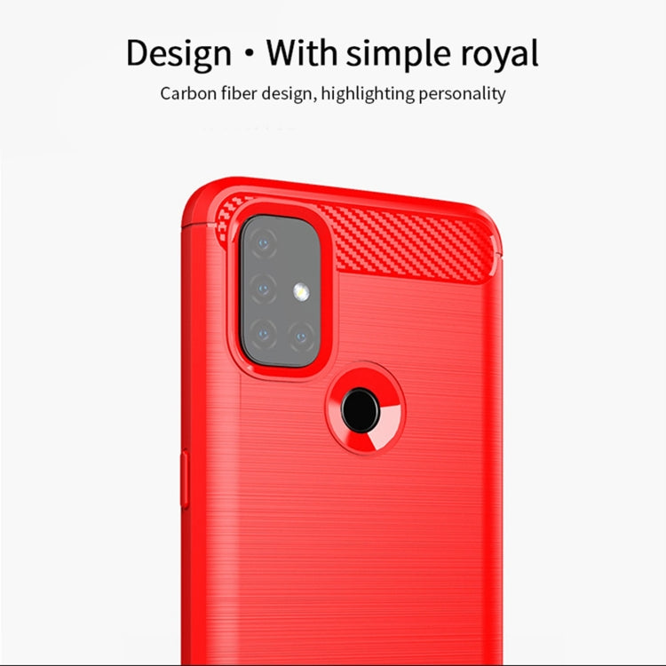 For OnePlus Nord N10 5G MOFI Gentleness Series Brushed Texture Carbon Fiber Soft TPU Case(Blue)