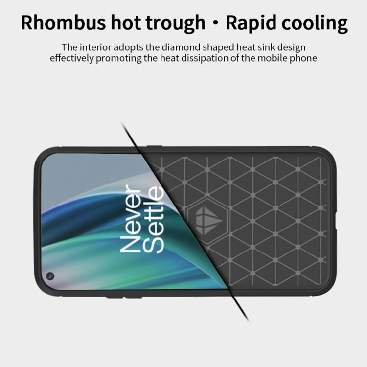 For OnePlus Nord N10 5G MOFI Gentleness Series Brushed Texture Carbon Fiber Soft TPU Case(Red)