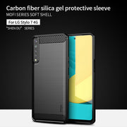 For LG Stylo 7 4G MOFI Gentleness Series Brushed Texture Carbon Fiber Soft TPU Case(Black)