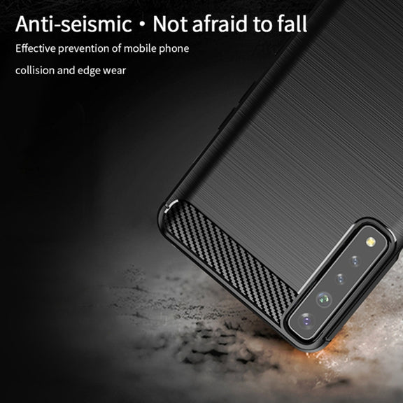 For LG Stylo 7 4G MOFI Gentleness Series Brushed Texture Carbon Fiber Soft TPU Case(Black)