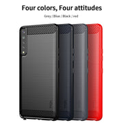 For LG Stylo 7 4G MOFI Gentleness Series Brushed Texture Carbon Fiber Soft TPU Case(Black)