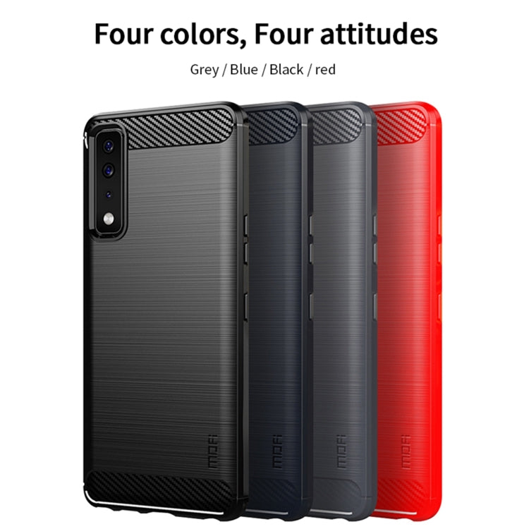 For LG Stylo 7 5G MOFI Gentleness Series Brushed Texture Carbon Fiber Soft TPU Case(Black)