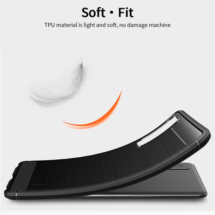 For LG Stylo 7 5G MOFI Gentleness Series Brushed Texture Carbon Fiber Soft TPU Case(Red)