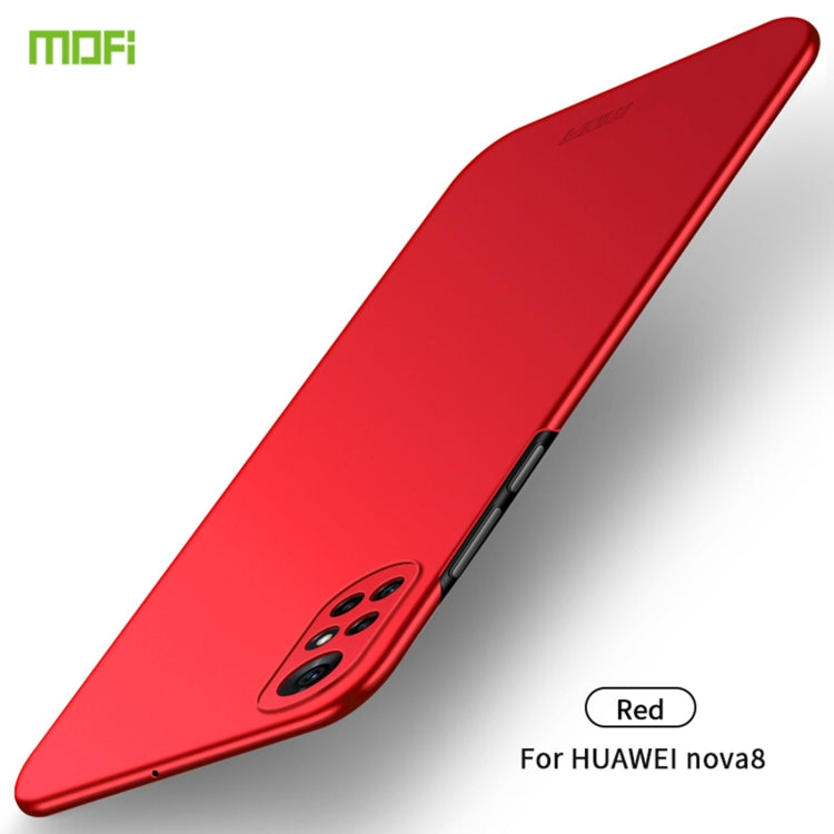 For Huawei Nova 8 MOFI Frosted PC Ultra-thin Hard Case(Red)