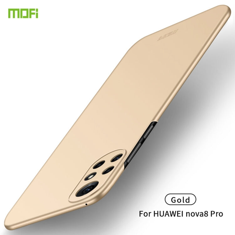 For Huawei Nova 8 Pro MOFI Frosted PC Ultra-thin Hard Case(Gold)