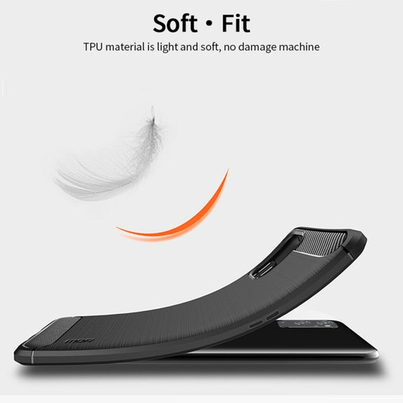 For OnePlus 9R MOFI Gentleness Series Brushed Texture Carbon Fiber Soft TPU Case(Gray)