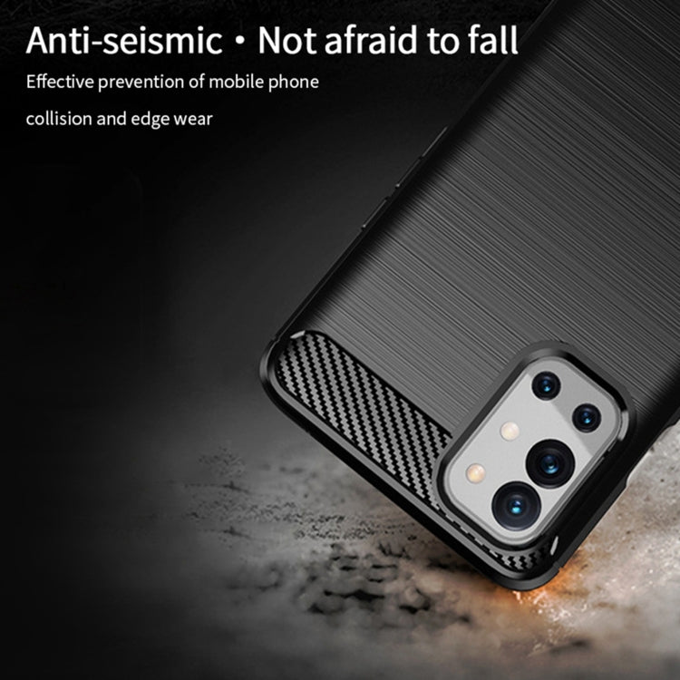 For OnePlus 9R MOFI Gentleness Series Brushed Texture Carbon Fiber Soft TPU Case(Gray)