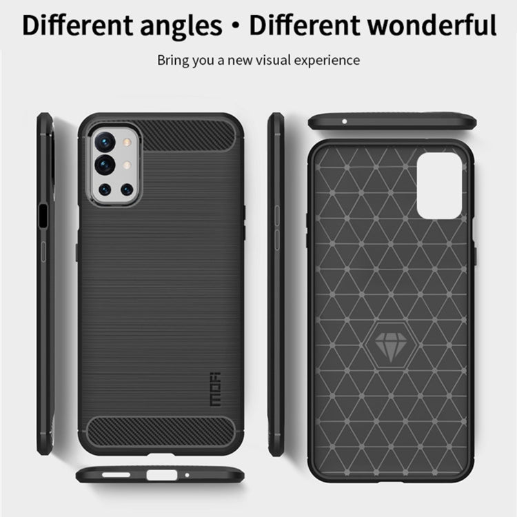 For OnePlus 9R MOFI Gentleness Series Brushed Texture Carbon Fiber Soft TPU Case(Gray)