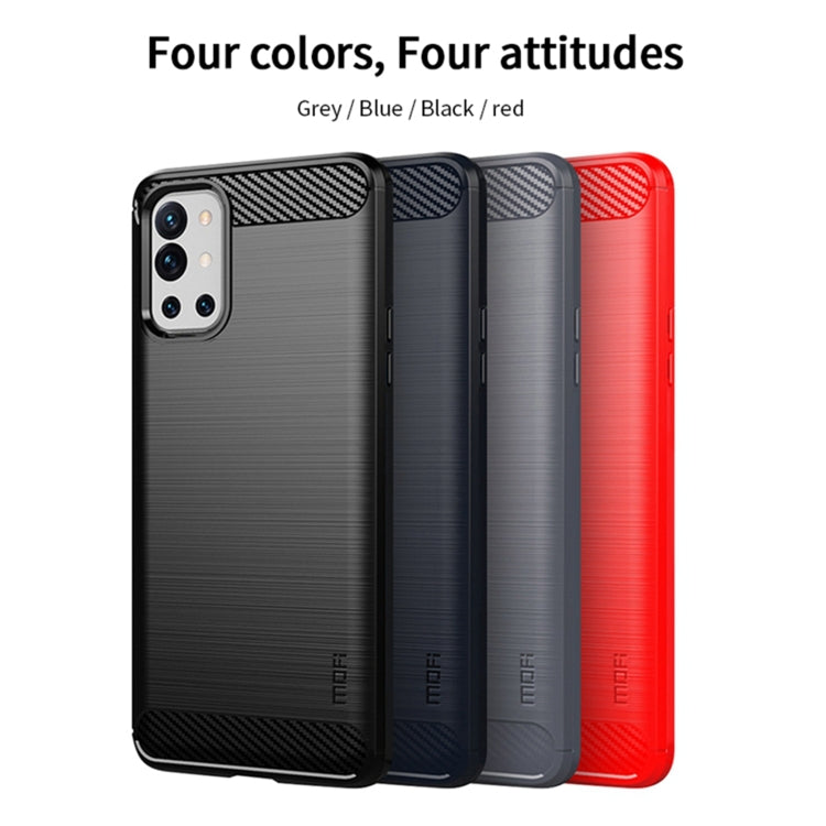 For OnePlus 9R MOFI Gentleness Series Brushed Texture Carbon Fiber Soft TPU Case(Gray)