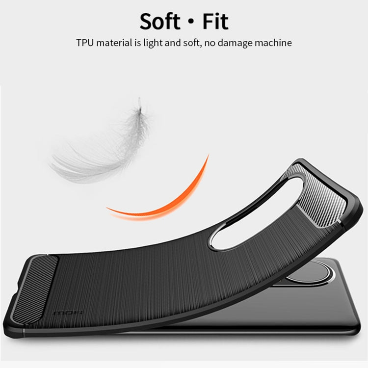 For Huawei P50 Pro MOFI Gentleness Series Brushed Texture Carbon Fiber Soft TPU Case(Gray)