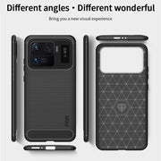 For Xiaomi Mi 11 Ultra MOFI Gentleness Series Brushed Texture Carbon Fiber Soft TPU Case(Gray)