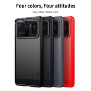 For Xiaomi Mi 11 Ultra MOFI Gentleness Series Brushed Texture Carbon Fiber Soft TPU Case(Red)
