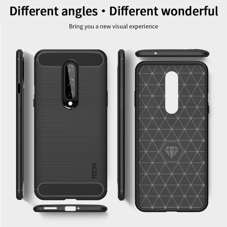 For OnePlus 8 MOFI Gentleness Series Brushed Texture Carbon Fiber Soft TPU Case(Black)